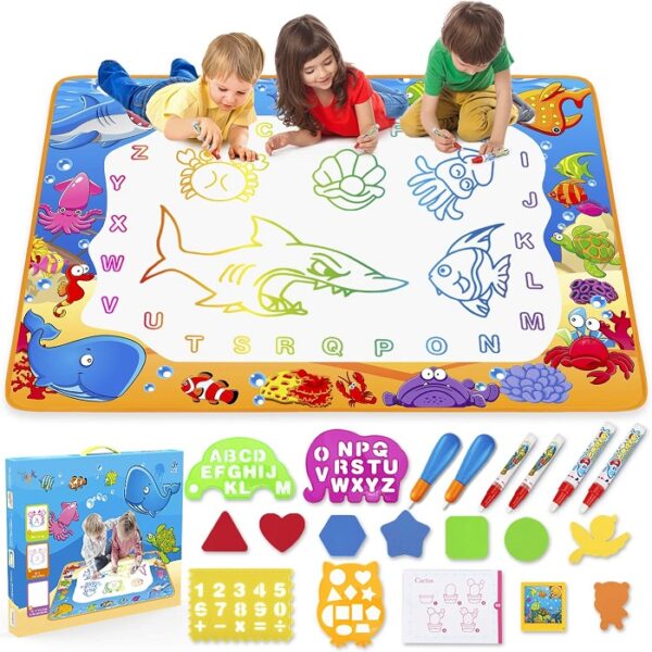 Water Doodle Mat - Kids Painting Writing Color Doodle Drawing Mat Educational Toys